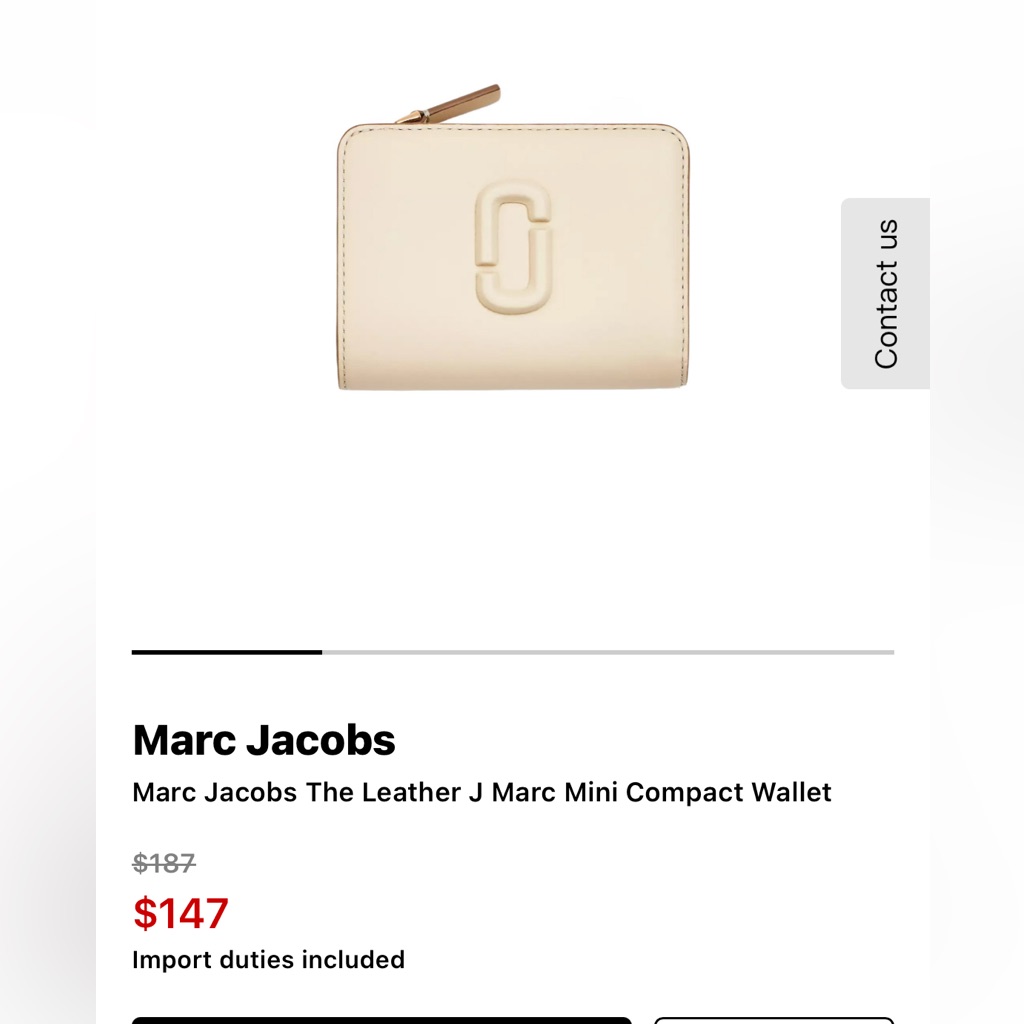 Marc Jacobs Beige Leather Compact Wallet